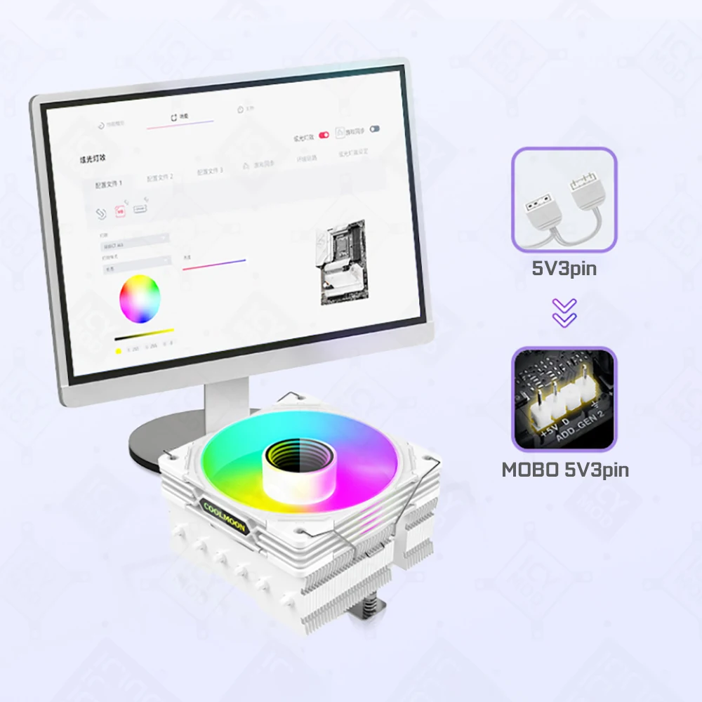 Радиатор с воздушным охлаждением процессора 6 тепловыми трубками скорость 2000
