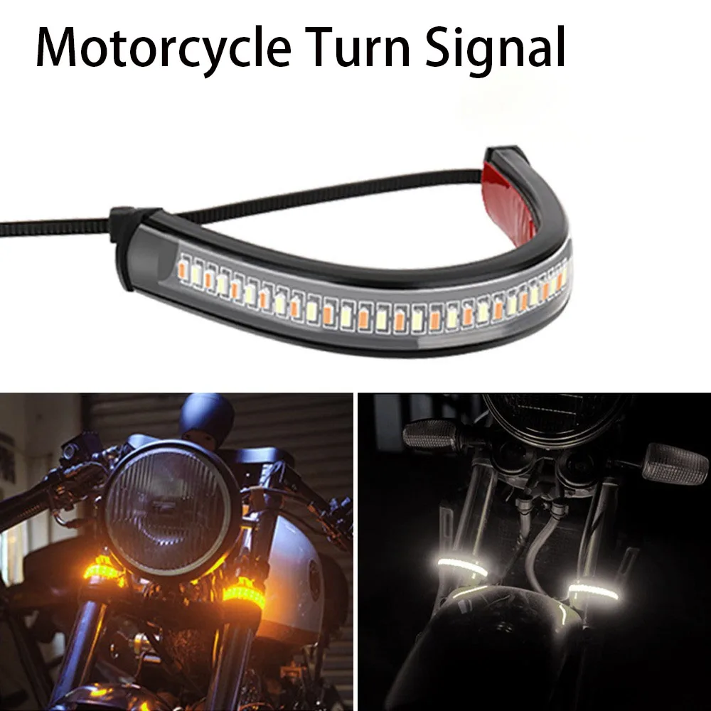 

Motorcycle Turn Signal Electric Vehicle Turn Signal LED Modified Light Warning Light Dual Color Running Water Light Corner Light
