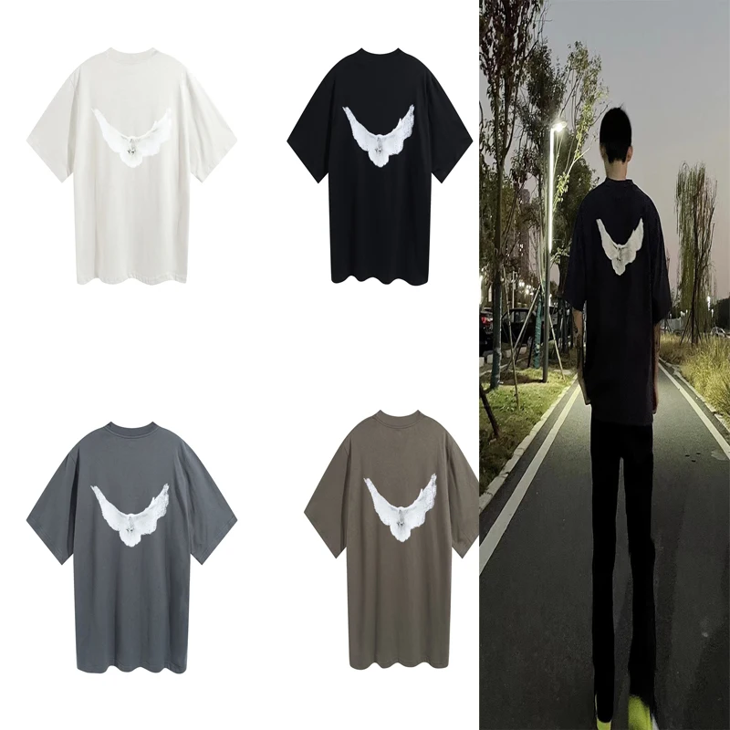 

Dove Print YZY Season 6 Kanye West Men Women Loose Short Sleeve T-Shirt