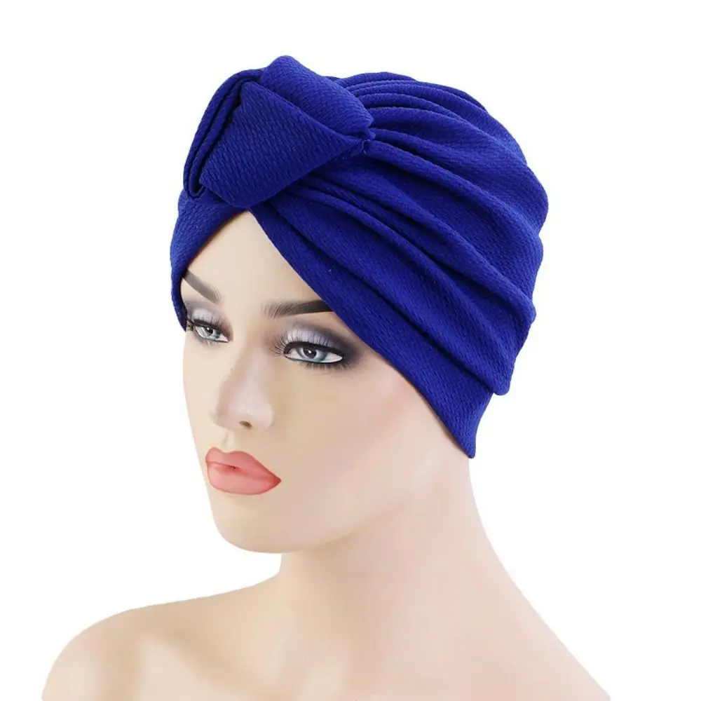 

Women Mujer Fashion Musulman Turbante Top Knotted Turban India Hat Muslim Hiajbs Bonnet Head Wraps