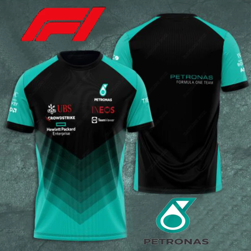 

2023 F1 Racing T-Shirt Formula One Petronas Motorsport Team Car Fans Men's Summer Quick Dry Breathable Jerseys