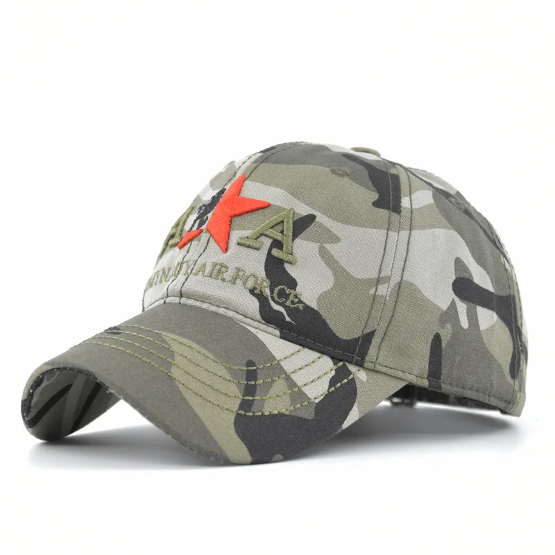 

New Military Fans Sun Hat Pure Cotton Camouflage Baseball Cap Three-Dimensional Embroidered Peaked Cap Outdoor Field Training Ca