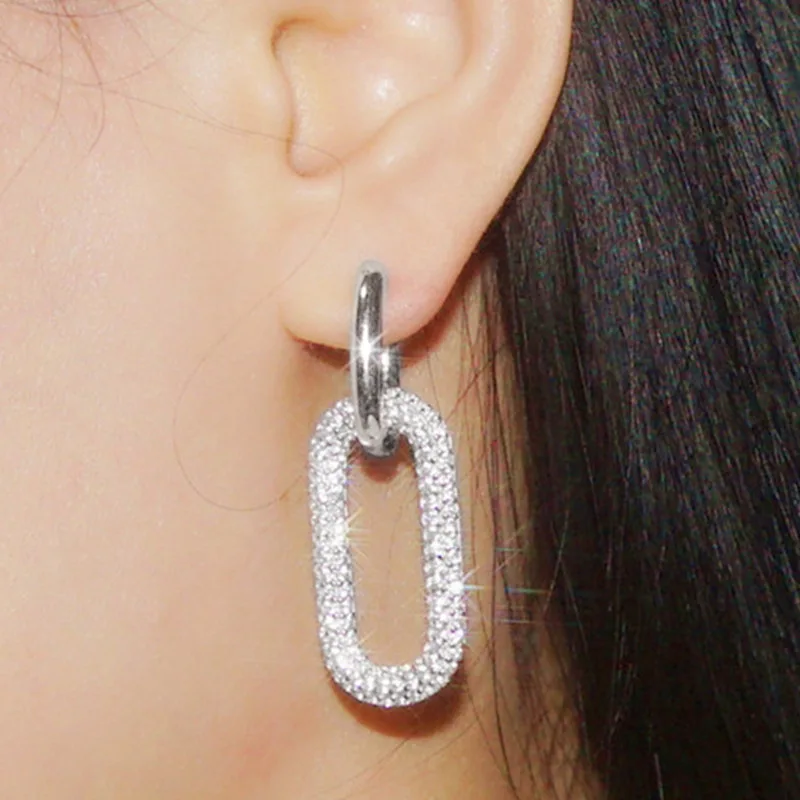 

Простые женские серьги-подвески с геометрическим рисунком серебряного цвета 2023 современные модные офисные женские универсальные серьги оптовая продажа