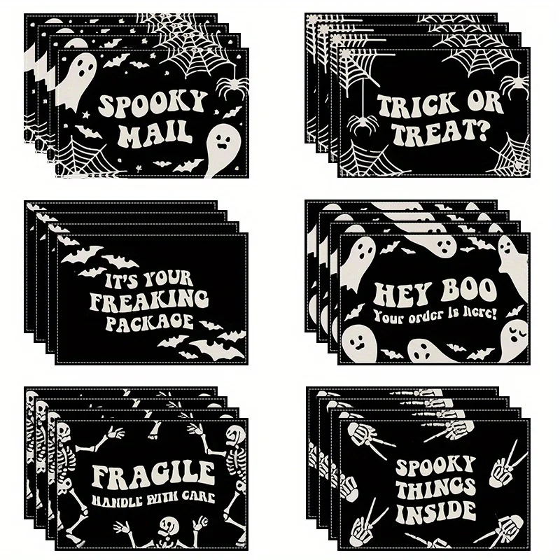 4 шт. термостойкий настольный коврик с принтом в виде черепа и надписи на хэллоуин