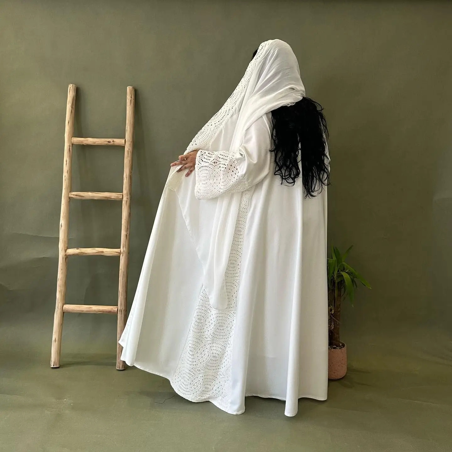 DS2401 Spring/Summer New Muslim 2024 Fashionable and Elegant Style cardigan robe with headscarf