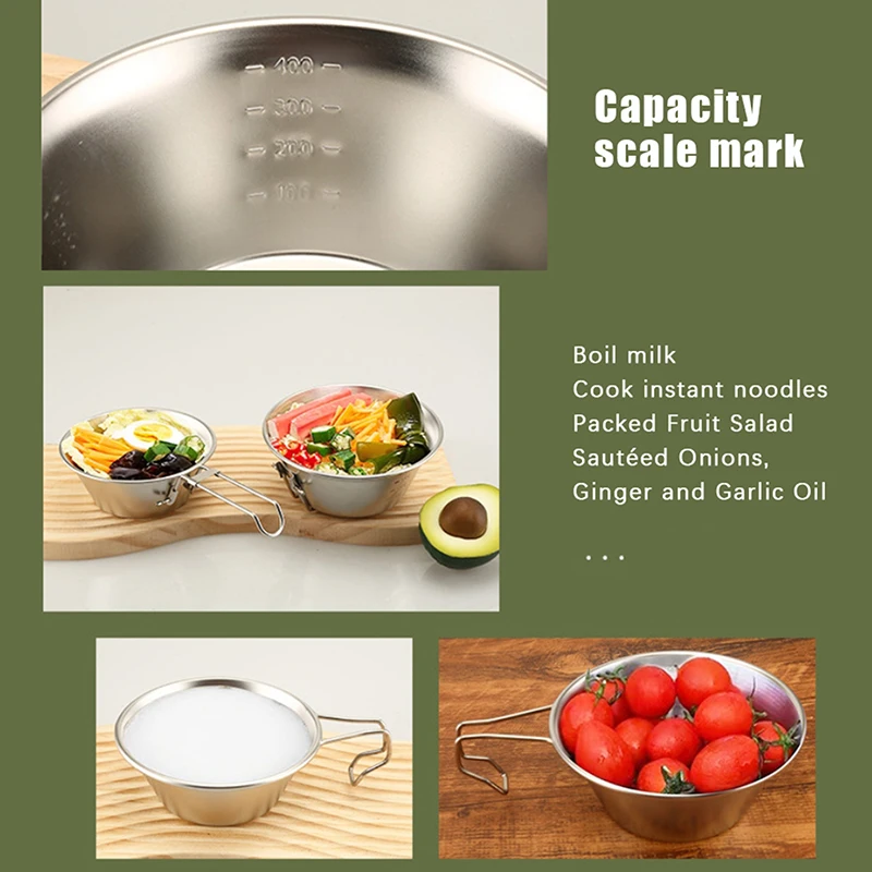 1 Шт. Чашка Из Нержавеющей Стали 304 30/200/400 Мл Штабелируемая Подвесная Миска Для