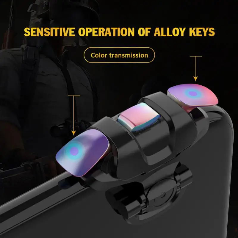 High Quality Colorful Metal Phone Adjustable Gamepad Joystick For PUBG Mobile Gaming Trigger Fire Button L1R1 Shooter Controller