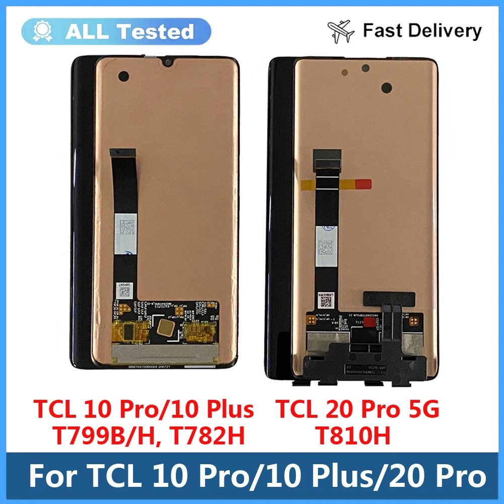 Фото 6,67-дюймовый AMOLED-дисплей для TCL 20 Pro 5G T810H T810S, дигитайзер сенсорного ЖК-экрана для 6,47 дюйма TCL 10 Pro T799B T799H 10 Plus T782H LCD №1