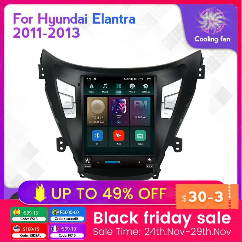

Android 11 6+128G for vertical screen For Hyundai Elantra Avante I35 2011-2016 Car Radio Multimedia Navigation Carplay 4G