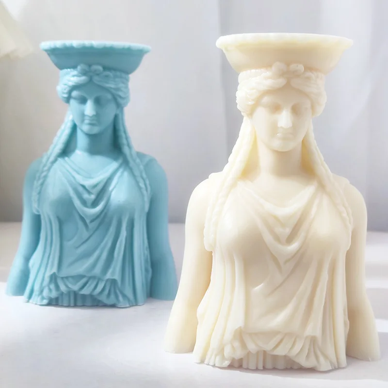 Греческая женская скульптура бюста Свеча для портретов силиконовая форма