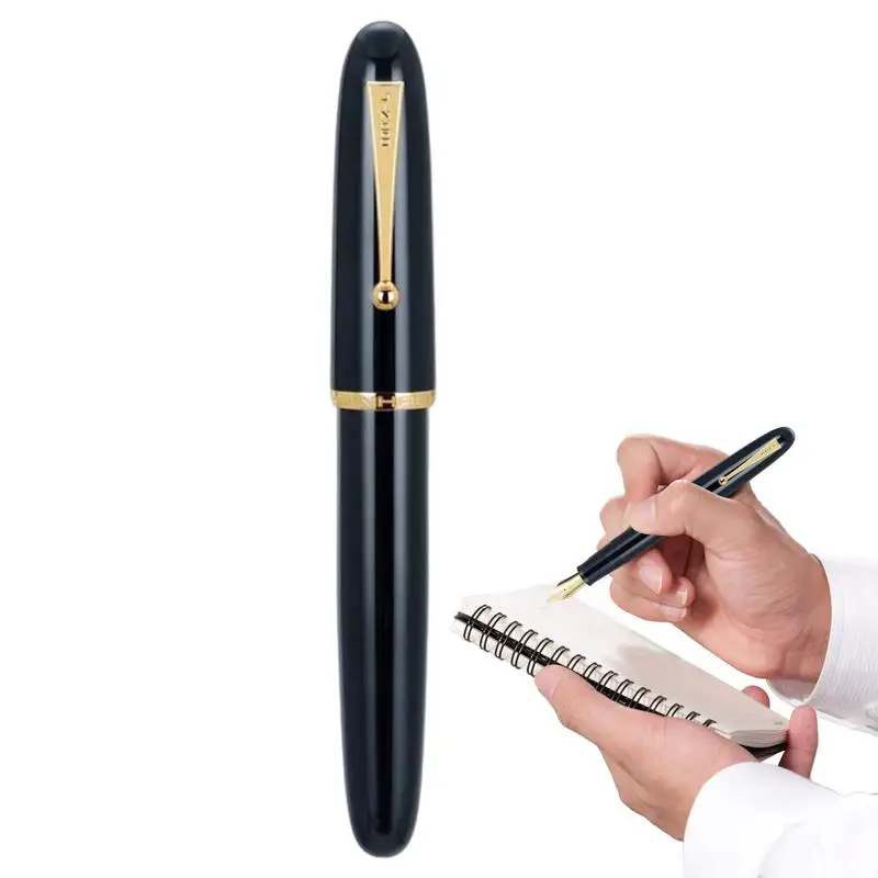 

Business Fountain Pen Metal Tip 9019 Resin Pen With High Capacity Ink Converter Gold Clip Long Lasting Pen Gift Portable Pens