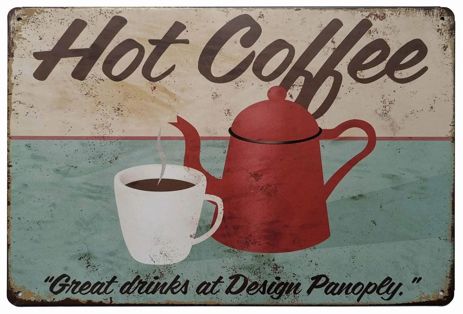 Горячий кофе великолепные напитки в дизайне многослойный жестяной знак стена