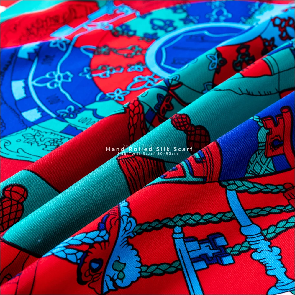 Роскошный дизайнерский брендовый шелковый шарф квадратный саржевый ручной