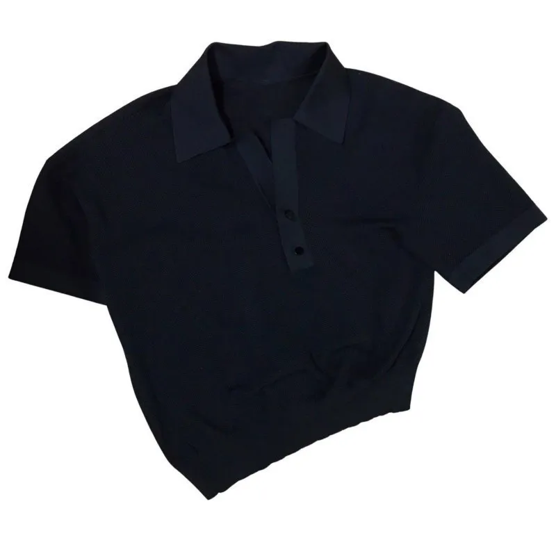 

Рубашка-поло в Корейском стиле 2023, Женская Повседневная футболка с длинными рукавами, нишевая дизайнерская Новая Минималистичная блузка для весны и лета