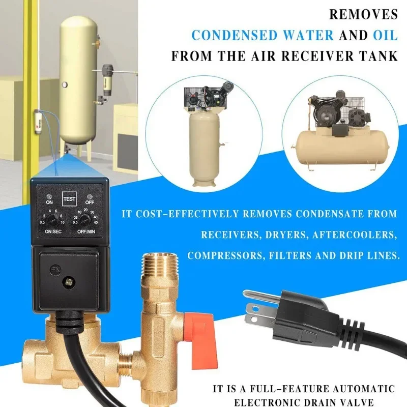 Замена ChuangQian для электронного сливного клапана Ingersoll Rand Edv200 1/4 дюйма NPT 110/120 В
