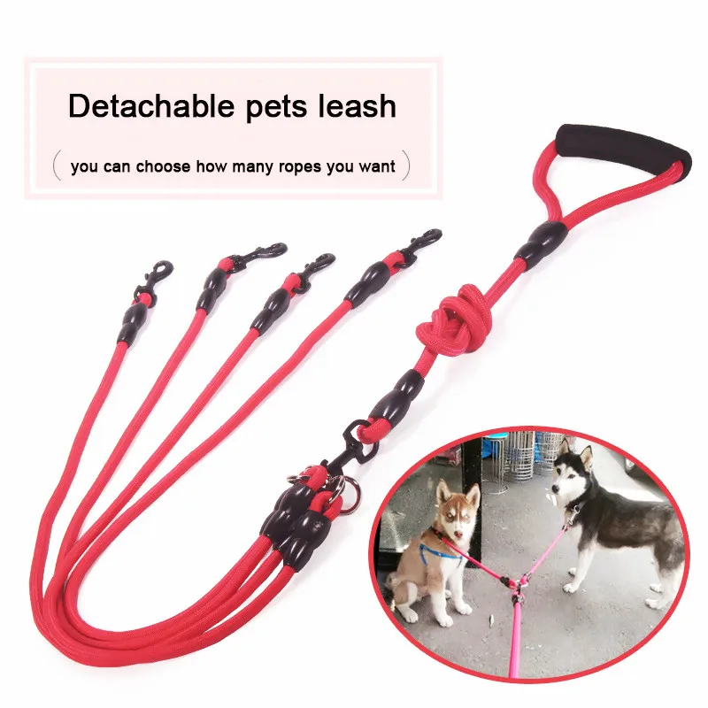 

Dog Leash Nylon Rope Double Dual Two Heads Pet Leash 2 Way Coupler Walk Two and More Dogs Collars Harness Leads Dog Leashes