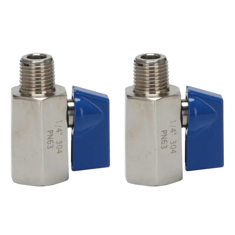 

2X Ball Valve 1/2 Inch 304 Stainless Steel Mini Ball Valve Female And Male NPT Great For Shower Head Flow Control Valve
