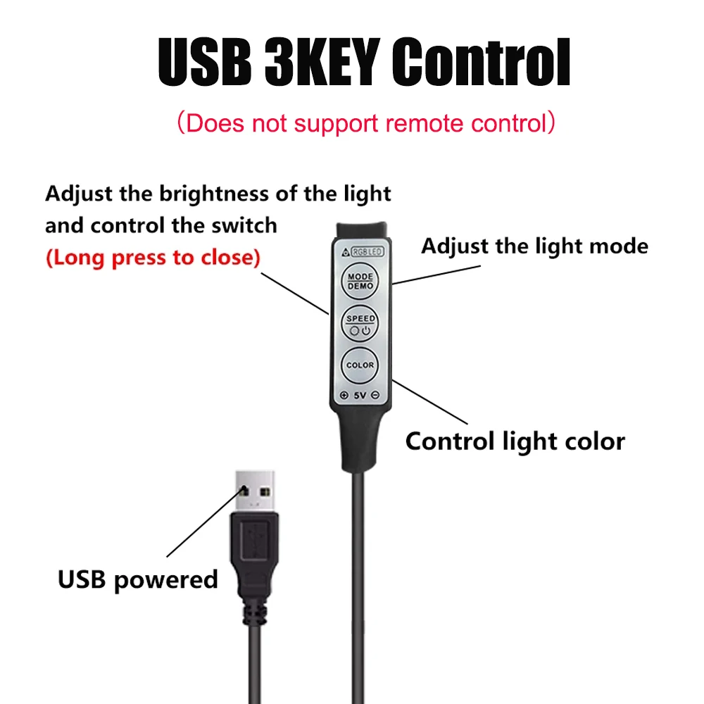Светодиодная лента 5050 подсветсветильник для телевизора 5 В usb rgb светодиодная 1-5 м