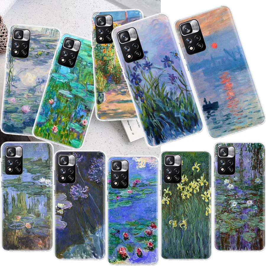 

Claude Monet Garden Lotus Bridge Phone Case For Xiaomi 13 Mi 11 10 Ultra 12 Lite 5G 12X 12T 11i 10T 11T Pro 9 9T 8 6X 5X Cover S