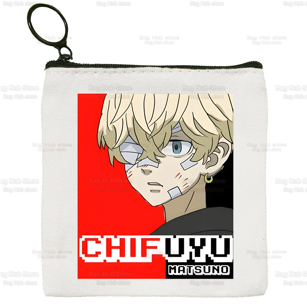 Tokyo Revengers Simple Canvas Coin Purse Cute Cartoon Japanese Anime Manjiro Takemichi Key Case Lady Bag Coin Storage Bag