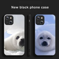 baby harp seal sea lion cute animal phone case for iphone 12 11 13 7 8 6 s plus x xs xr pro max mini shell