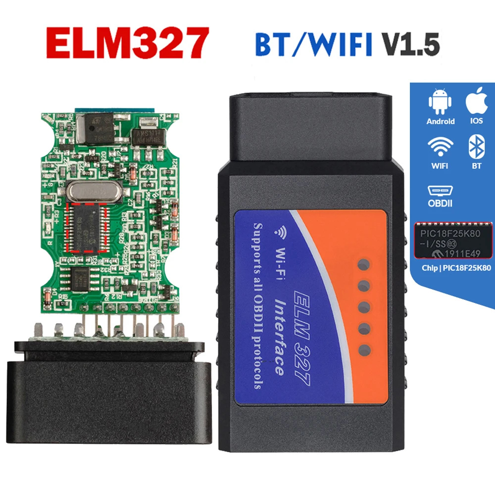 

ELM327 V1.5 OBD2 сканер Bluetooth/Wifi ELM 327 OBD Автомобильный диагностический инструмент Android /IOS OBDII Vgate Icar2 супер мини считыватель кодов