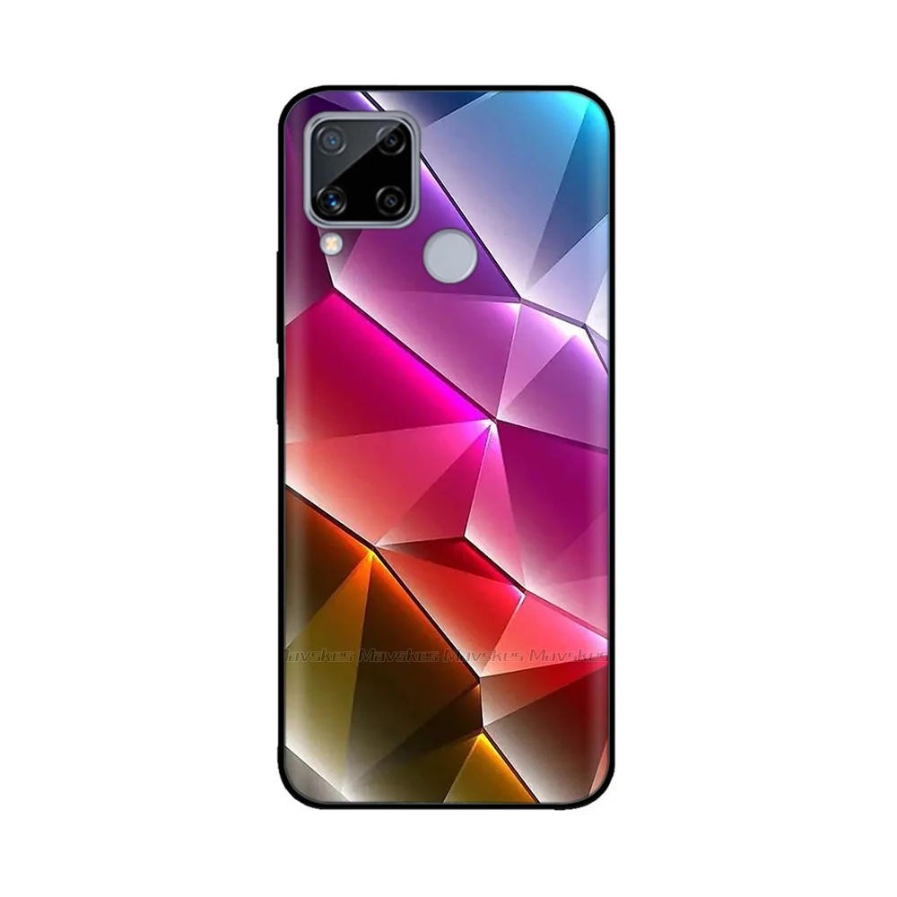 Силиконовые чехлы для Realme C15 черный бампер Oppo RMX2180 RealmeC15 C 15