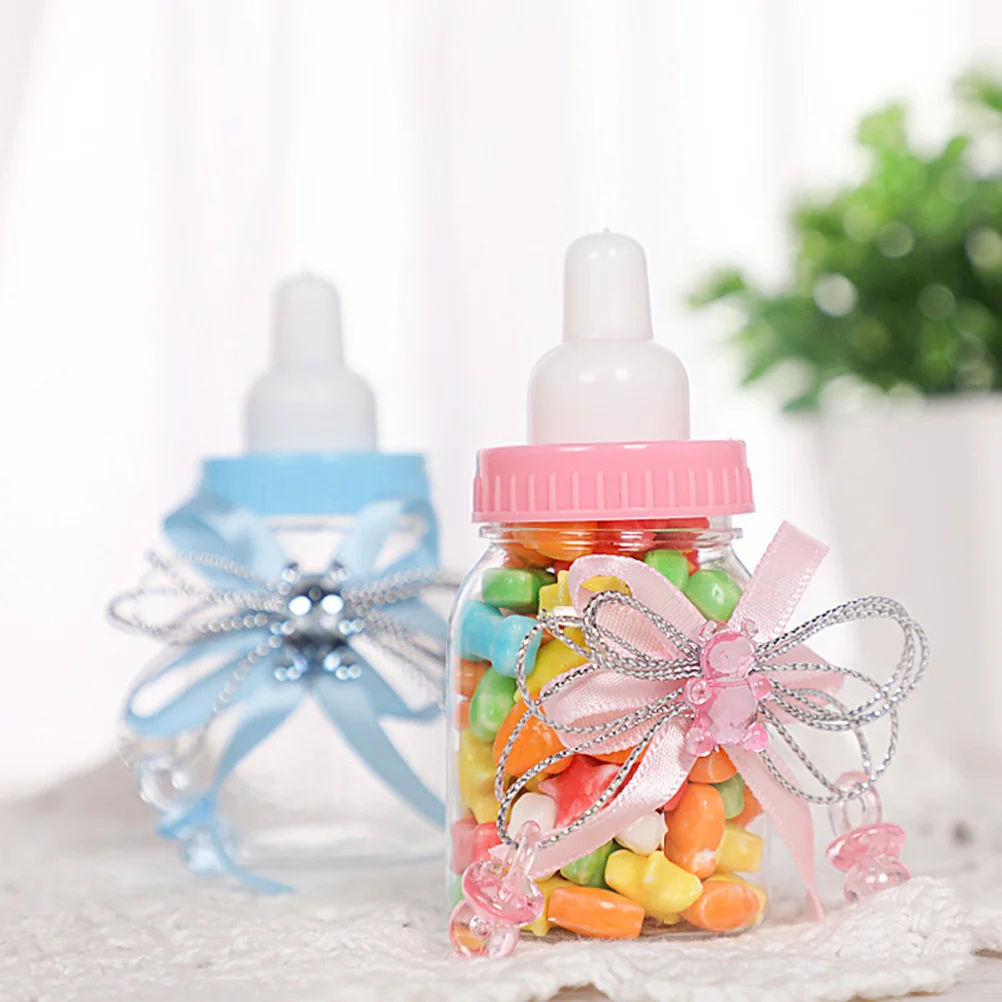 

12 Pcs Small Baby Bottles The Gift Shower Supplies Plastic Containers Candy Box Infant