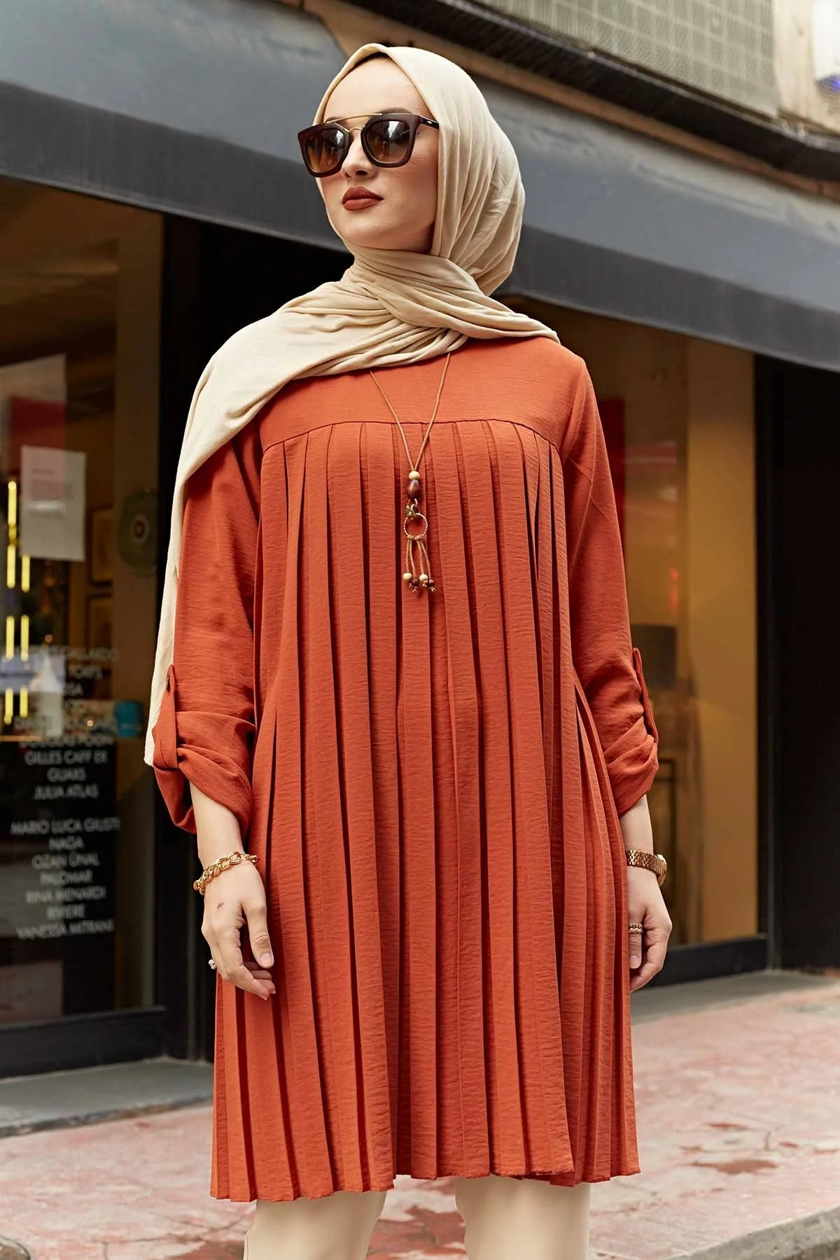 Dubai Muslim Woman Muslim Tops Women Abaya Vintage Pleated Tunic Long Sleeve Blouse Plaid Spring Autumn Warm Shirt Clothes Ladie