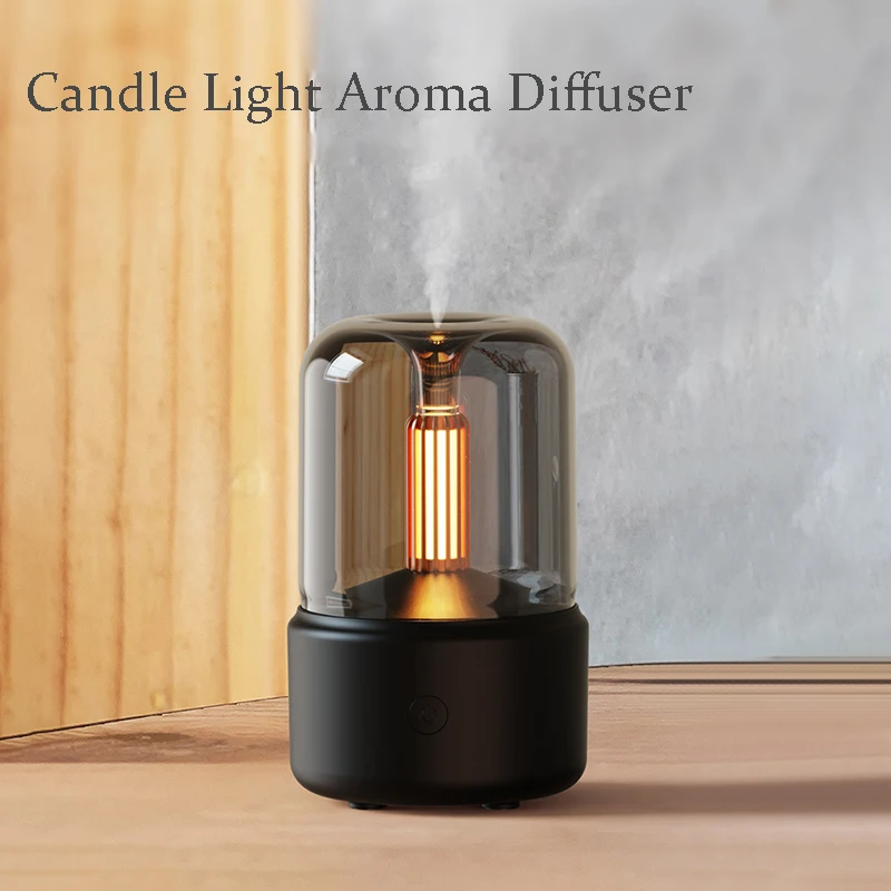 2022 Candlelight Aroma Diffuser Home Large Fog Volume Humidifier High Value Ultrasonic Aroma Diffuser Diffuser Essential Oils