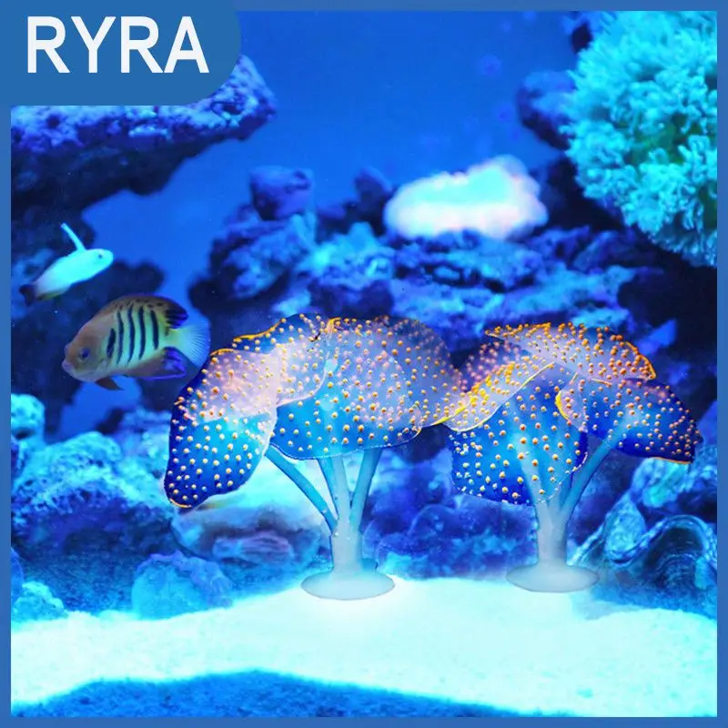

1PC Silicone Glowing Artificial Fish Tank Aquarium Coral Plants Underwater Landcape Ornament Fish Tank Aquarium Decor