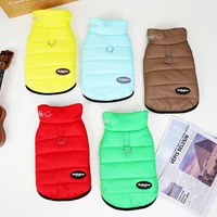 Pet Cotton-padded Clothes Windproof Waterproof Warm Vest Small Dog Jacket Solid Color Harness Cat Coat Puppy Kitten Sweater