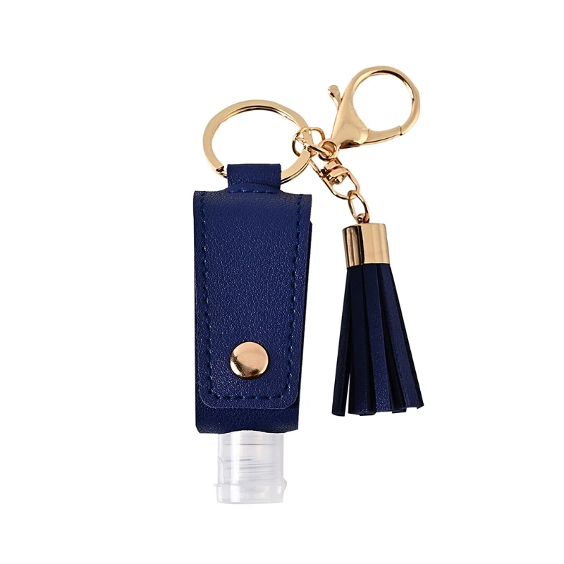 RXJC Бутылка для дезинфицирующего средства рук Кожаный брелок Герметичный