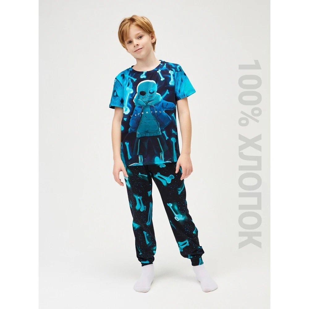Пижамный комплект для мальчика FortyFour KPJ041 голубой 100% хлопок |