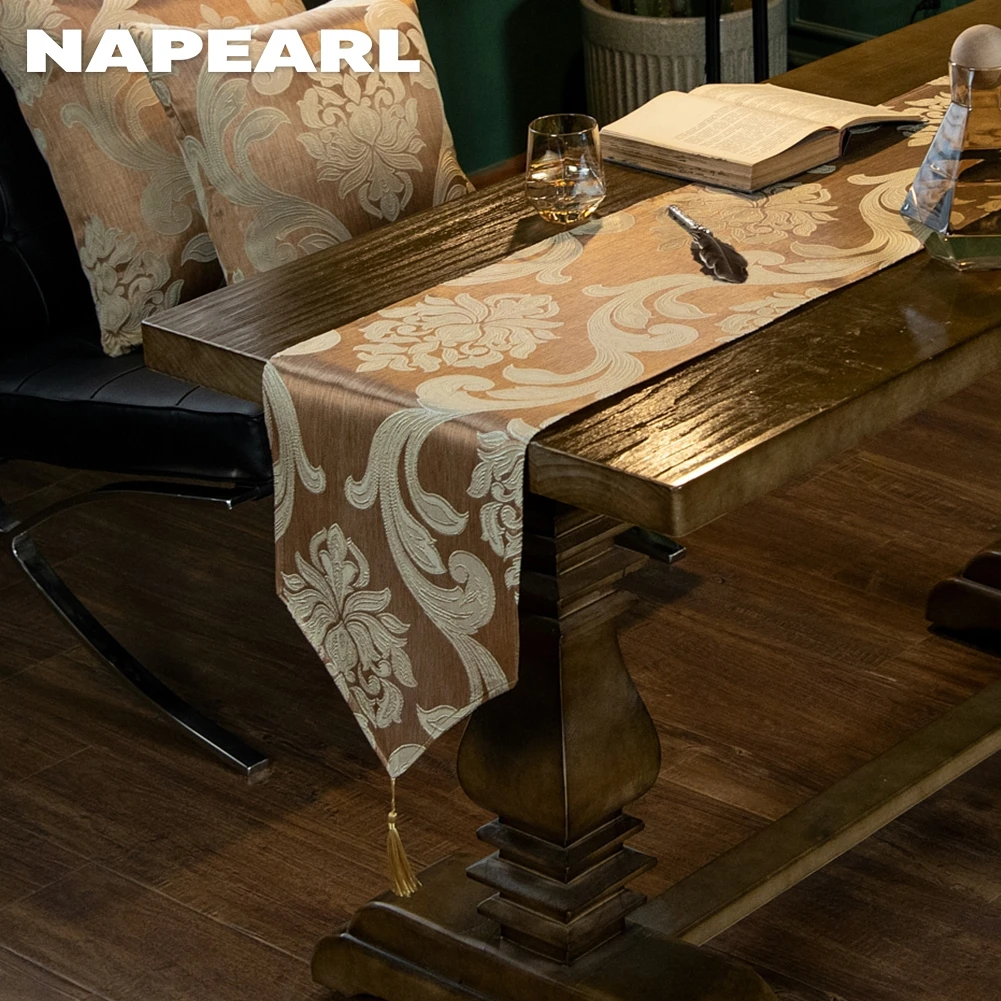 

NAPEARL Modern Home Dining Table Table Flag Decoration Jacquard Design Indoor Living Room Universal