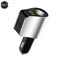 car phone charger qc 3 0 usb 3 port car fast charging with digital display cigarette lighter for gps tablet adapter for samsung