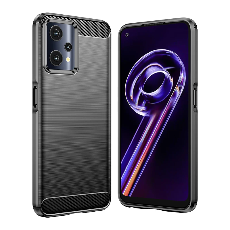 For Realme Q5 Case Silicone Carbon Fiber Shield Soft Protective Case For Realme Q5 Case For Realme Q5 Cover Bumper