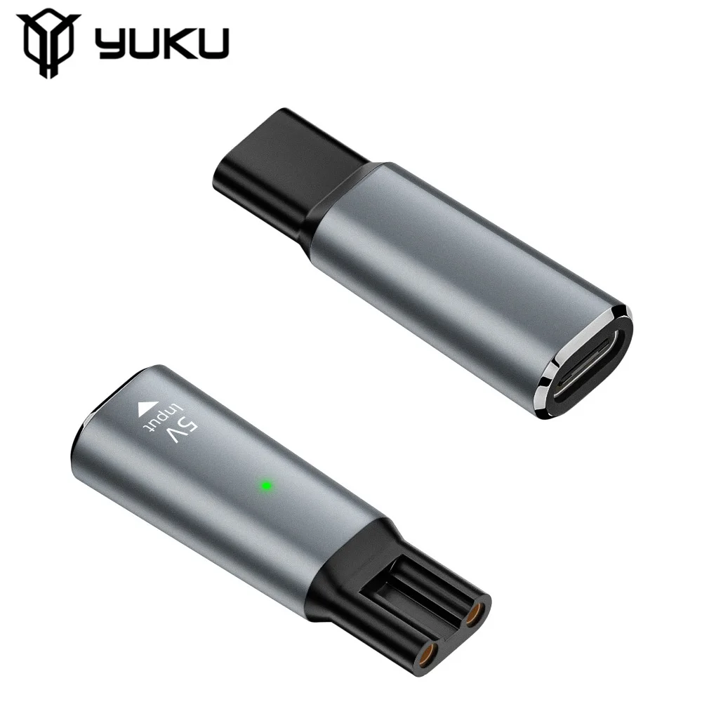 Фото YUKU 5 В Type-C адаптер для бритвы, зарядный преобразователь для Philips One Blade QP6510 QP6520 QP6530 Series 3000, электрический триммер для бороды №1