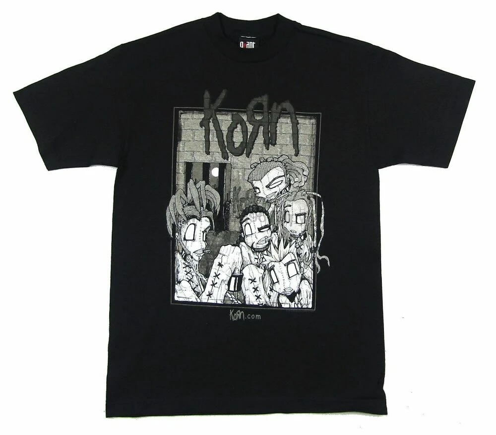 KORN Stitched Doll Band Image Issues Tour 2000 Black T Shirt New Official NOS