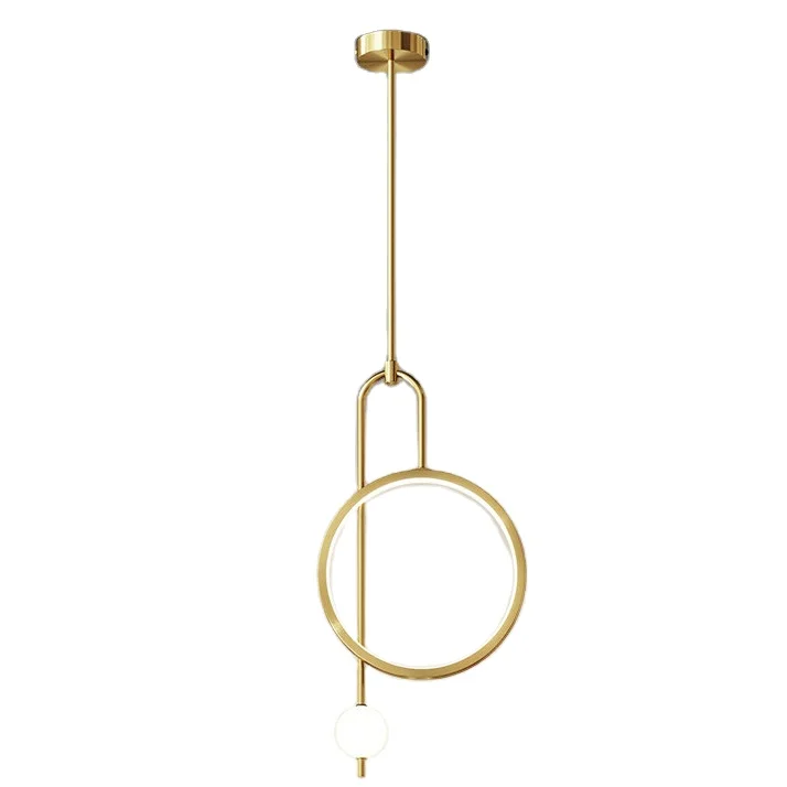 

Lighting Modern New Fashion Circle Ring Hanging Lights Luxury Living Room Iron Led Pendants Lights