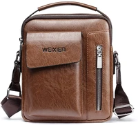small crossbody bag for mens leather shoulder bags handbag travel for man purse sport hiking business brown
