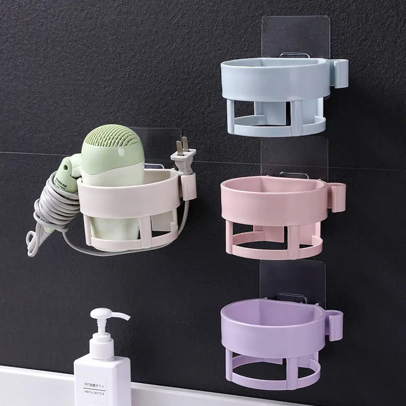 

Bathroom Sticky Hair Dryer Bracket Rack Hair Dryer Storage Rack Wall-mounted Punch-free Air Duct Hanger Bathroom Storage Shelf