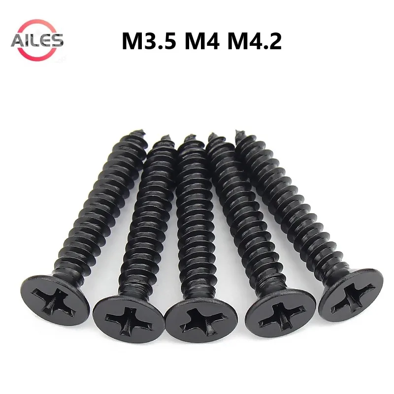 

M3.5 M4 M4.2 Black 304 Stainless Steel Phillips Cross Recessed Flat Countersunk Head Wood Srews Bolts