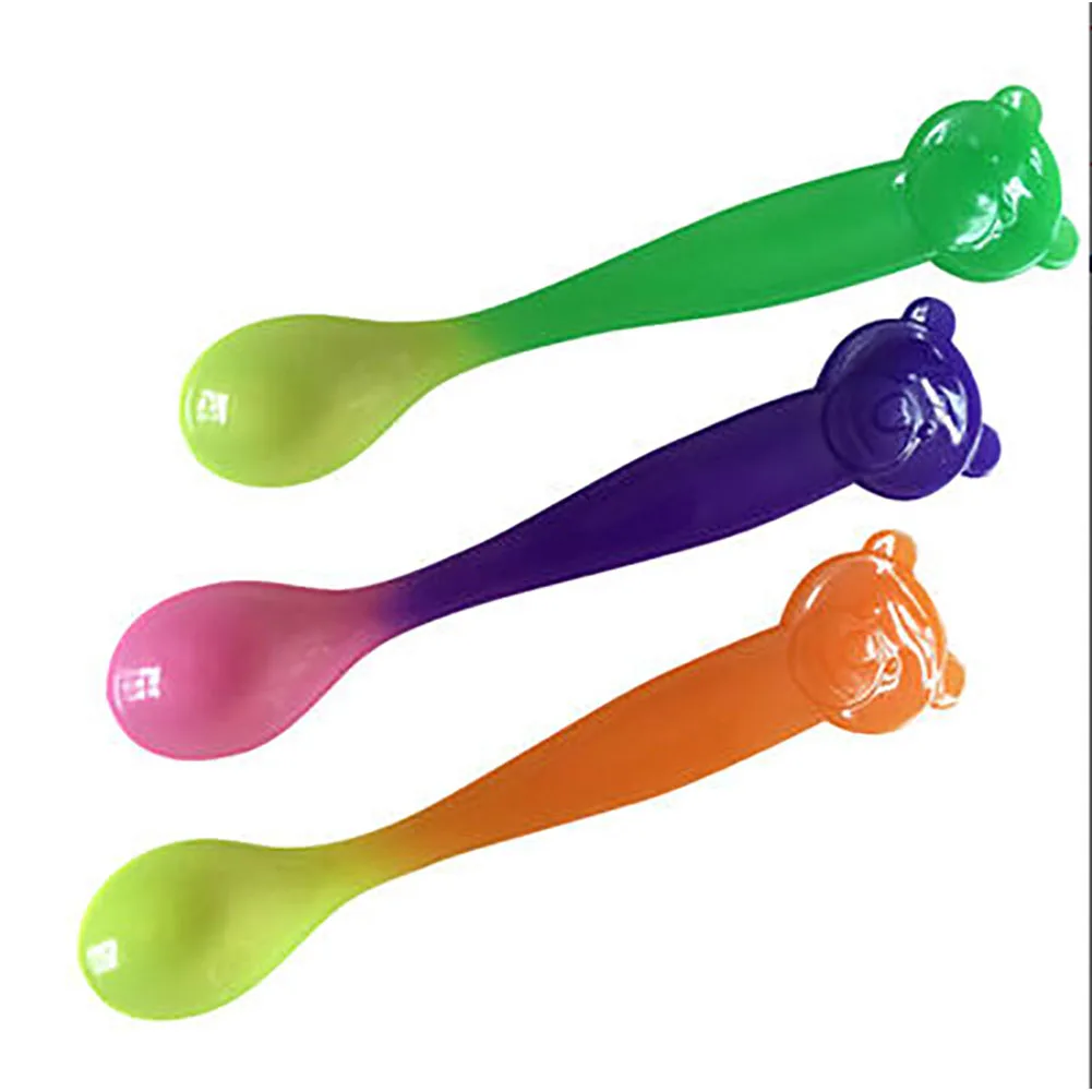 

Baby Temperature Sensor Color Changing Spoon Kitchen Safety Children Tableware