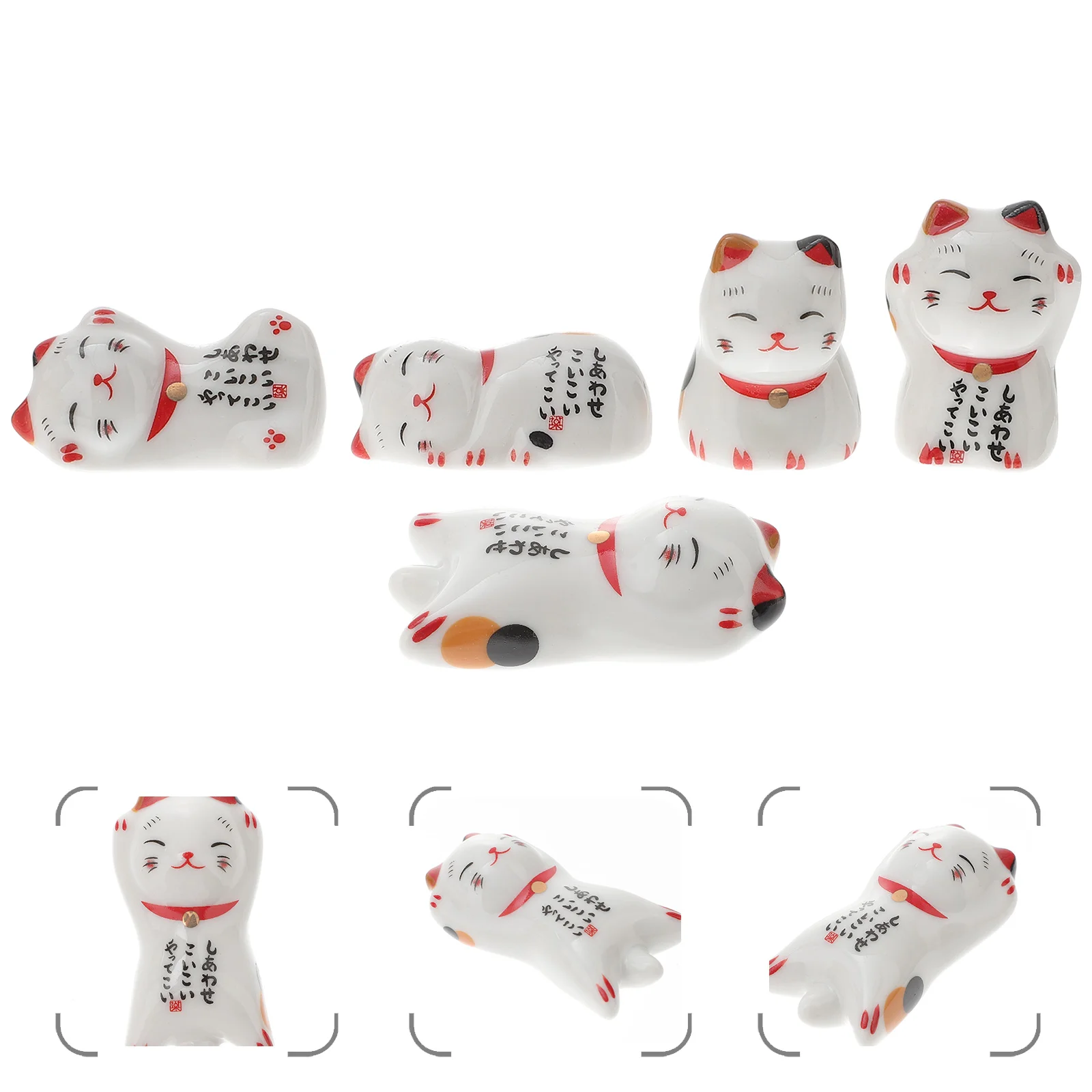 

Rest Chopstick Cat Chopsticks Holder Ceramics Rack Tableware Stand Ceramic Japanese Mini Spoon Lucky Rests Utensils Figurine