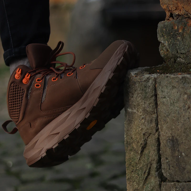 ROCKROOSTER Outdoor Hiking Shoes Top Layer Cowhide Waterproof Non-Slip Military Sneakers Cross-Country Desert Trekking Boots