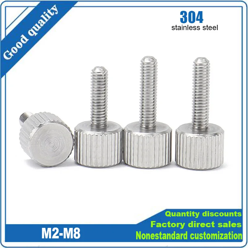 

M2 M2.5 M3 M4 M5 M6 M8 304 рифленая Плоская Круглая головка ручная затяжка винт шасси болт для большого пальца Регулируемый безинструментальный