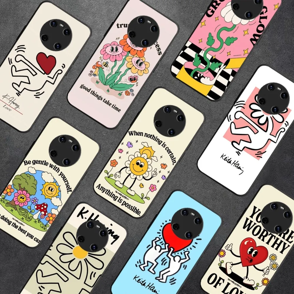 K-Keith Art Exhibitio Phone Case For Huawei Y9 6 7 5 Prime Enjoy 7s 8 plus 7a 9e 9plus 8E Lite Psmart Shell