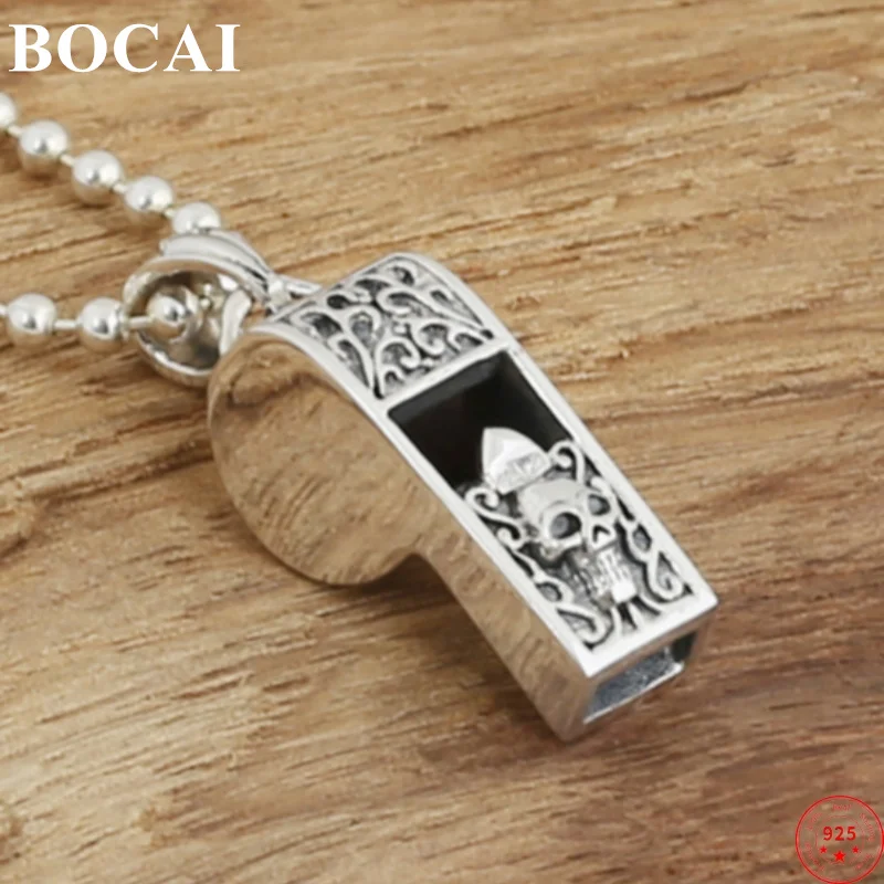 Мужские и женские подвески из серебра 925 пробы с черепом свистком