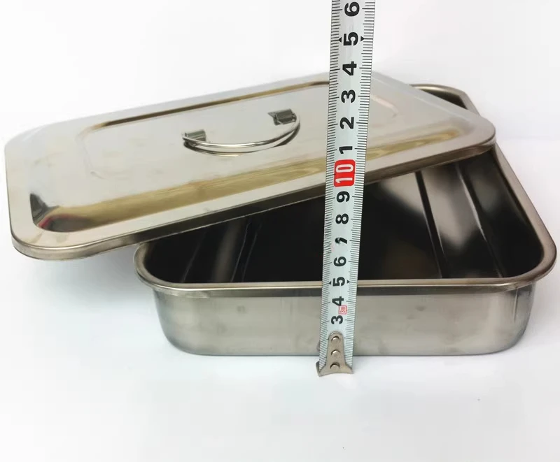 1 шт. лоток из нержавеющей стали два размера квадратная пластина с крышкой